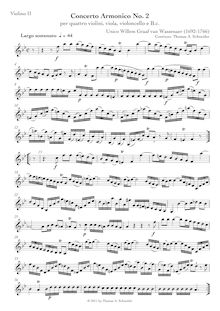 Partition violons II, Concerto armonico No.2 en B-flat major, Bb major