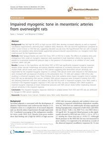 Impaired myogenic tone in mesenteric arteries from overweight rats