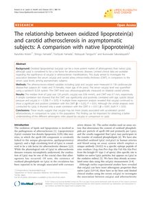 The relationship between oxidized lipoprotein(a) and carotid atherosclerosis in asymptomatic subjects: A comparison with native lipoprotein(a)