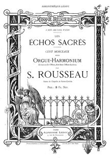 Partition Title page, Preface, Les échos sacrés, Cent morceaux pour Orgue-Harmonium divisés en dix offices, dont deux offices funèbres.