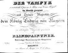 Partition complète, Der Vampyr, Romantische Oper, Lindpaintner, Peter Joseph von