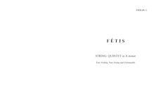 Partition parties complètes, corde quintette No.1, A minor, Fétis, François-Joseph