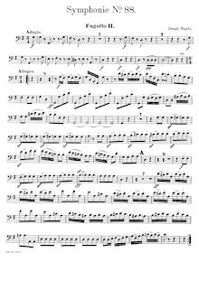Partition basson 2, Symphony No.88 en G major, Sinfonia No.88, Haydn, Joseph