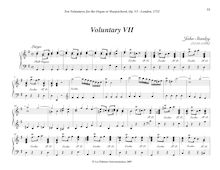 Partition Voluntary VII (G major), Bénévoles, Stanley, John