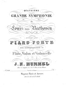 Partition parties complètes, Symphony No.4, B♭ major, Beethoven, Ludwig van