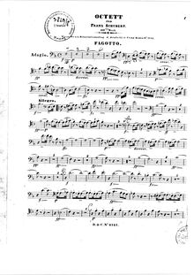 Partition basson, Octet, Octet in F major, Schubert, Franz