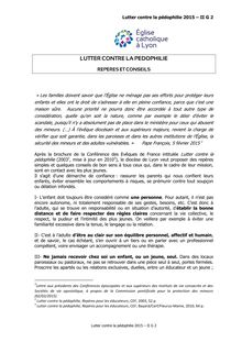 Pédophilie à Lyon : diocèse de Lyon publie en 2015 "Lutter contre la pédophilie"