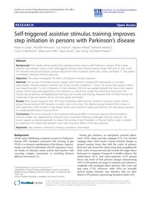 Self-triggered assistive stimulus training improves step initiation in persons with Parkinson’s disease
