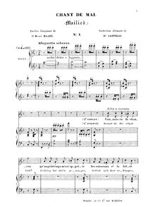 Partition complète, Chant de mai, Mailied, F major, Meyerbeer, Giacomo