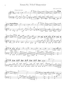 Partition Sonata R.78 en F♯ minor, clavier sonates R.71-80, Soler, Antonio par Antonio Soler
