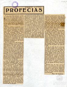 Profecías publicado 5 Mayo 1922