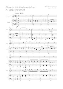 Partition Gabenbereitung (Offertorium) - score avec cor en C, Messe Nr. 1 für Waldhorn und Orgel