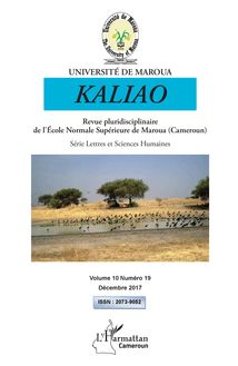 Kaliao 10 revue pluridisciplinaire de l Ecole Normale Supérieure de Maroua (Cameroun)