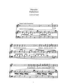 Partition complète (G Major: haut voix et piano), Orphelines