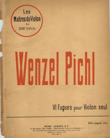 Partition Color covers, 6 Fugas, Pichl, Vaclav