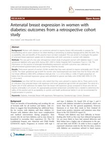 Antenatal breast expression in women with diabetes: outcomes from a retrospective cohort study