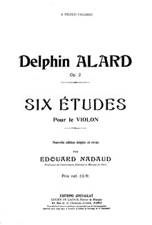 Partition complète, Six études pour le violon, Alard, Jean Delphin