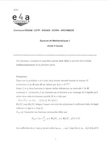 Mathématiques A 1999 Classe Prepa PSI Concours E3A