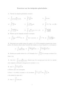 Exercices sur les integrales generalisees