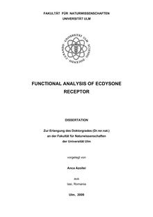 Functional analysis of ecdysone receptor [Elektronische Ressource] / vorgelegt von Anca Azoitei