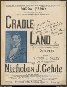 Partition complète, Cradle Land, C major, Gehde, Nicholas