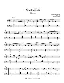 Partition Sonata K.64, 100 clavier sonates, Keyboard, Scarlatti, Domenico