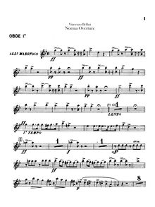 Partition hautbois 1, 2, Norma, Tragedia liricia in due atti, Bellini, Vincenzo