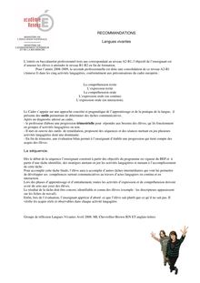 Langue vivante Bac pro3.pdf - RECOMMANDATIONS Langues vivantes