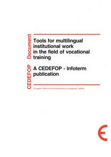 Tools for multilingual institutional work in the field of vocational training