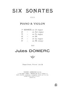 Partition Sonata 2 partition de piano, 6 sonates pour Piano et violon