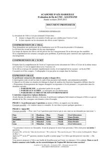 Académie d Aix Marseille Evaluation CM2 Allemand mai juin DOCUMENT PROFESSEUR CONSIGNES