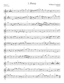 Partition ténor viole de gambe 2, octave aigu clef, fantaisies pour 5 violes de gambe par William Cranford par William Cranford