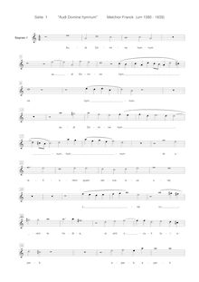 Partition Soprano 1 , partie, Audi Domine hymnum, Franck, Melchior