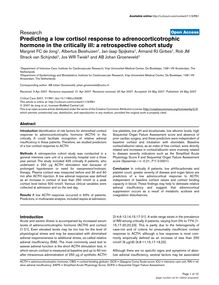 Predicting a low cortisol response to adrenocorticotrophic hormone in the critically ill: a retrospective cohort study