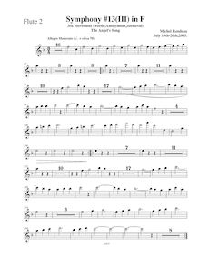 Partition flûte 2, Symphony No.13  Chistmas Symphony , F major, Rondeau, Michel par Michel Rondeau