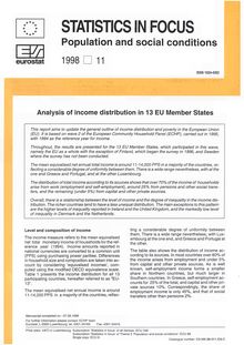 Analysis of income distribution in 13 EU Member States