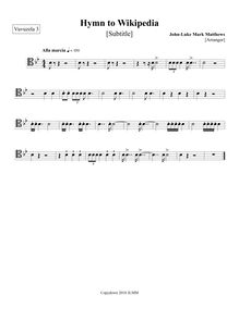 Partition Vuvuzela 3, Hymn to Wikipedia, D major, Matthews, John-Luke Mark