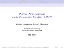 Introduction Solving AX systems BMW analysis Conclusion