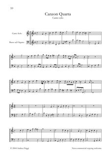 Partition complète, Canzon Quarta Canto solo, Frescobaldi, Girolamo