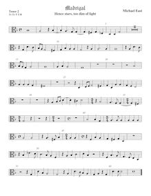 Partition ténor viole de gambe 2, alto clef, madrigaux, East, Michael par Michael East