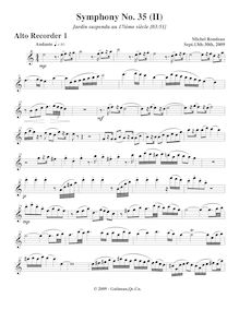 Partition enregistrement  1, Symphony No.35, F major, Rondeau, Michel par Michel Rondeau