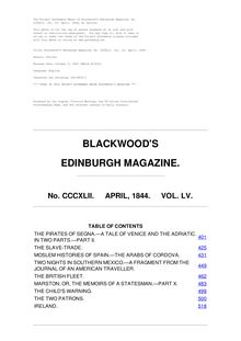 Blackwood s Edinburgh Magazine — Volume 55, No. 342, April, 1844
