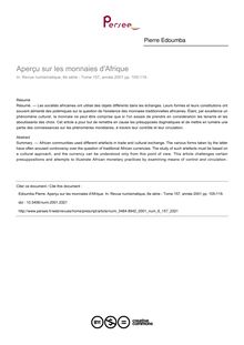Aperçu sur les monnaies d Afrique - article ; n°157 ; vol.6, pg 105-119