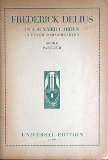 Partition couverture couleur, en a Summer Garden, Delius, Frederick