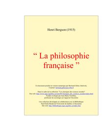 Bergson   la philosophie française