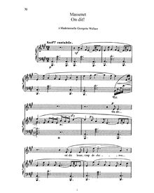 Partition complète (A Major: haut voix et piano), On dit!
