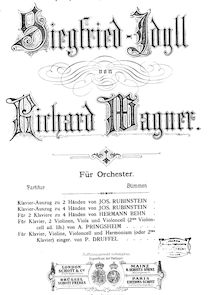 Partition complète, Siegfried Idyll, Wagner, Richard