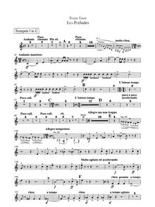 Partition trompette 1, 2 (en C), Les Préludes, Symphonic Poem No.3