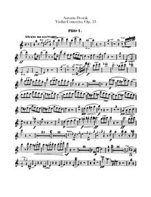 Partition flûte 1, 2, violon Concerto, Koncert pro housle a orchestr
