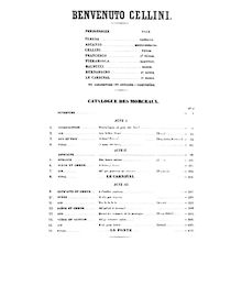 Partition Overture, Benvenuto Cellini, opéra semi-seria, Berlioz, Hector